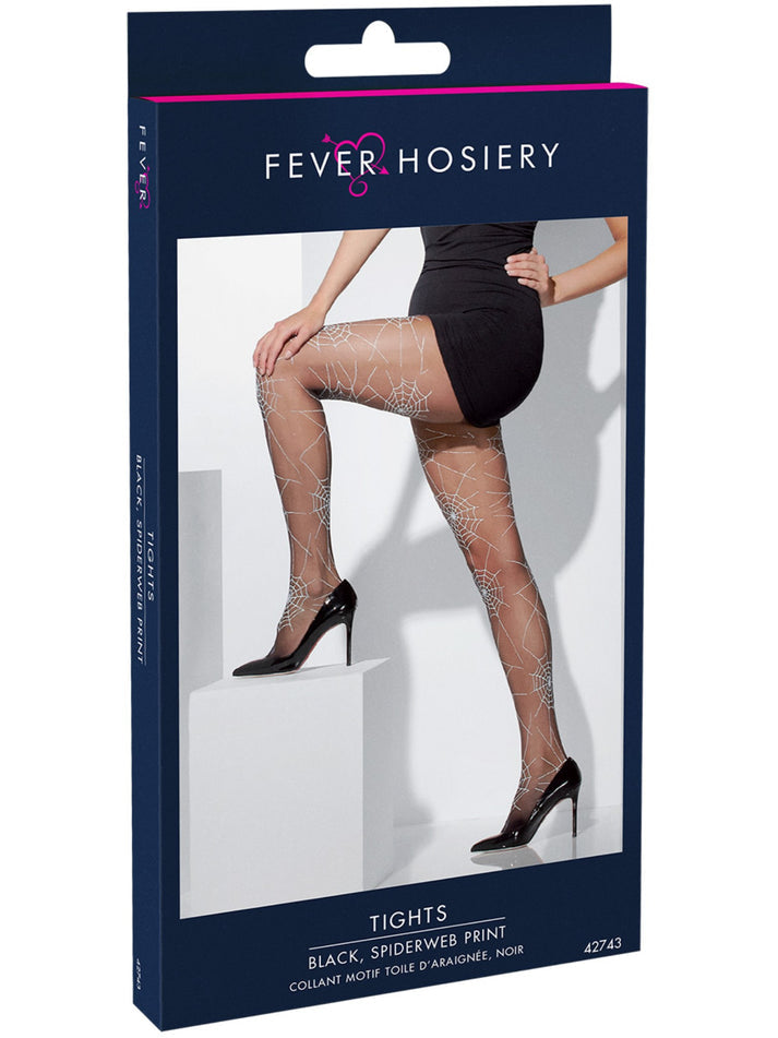 Tights Adult Black White Spiderweb Print Costume Accessory 2