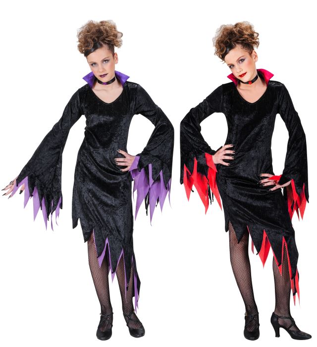 Dark Mistress Velvet -2 Colors Ass.  Dress With Collar, Choker 