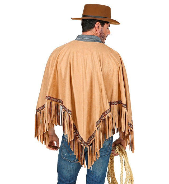 Brown Suede Look Poncho