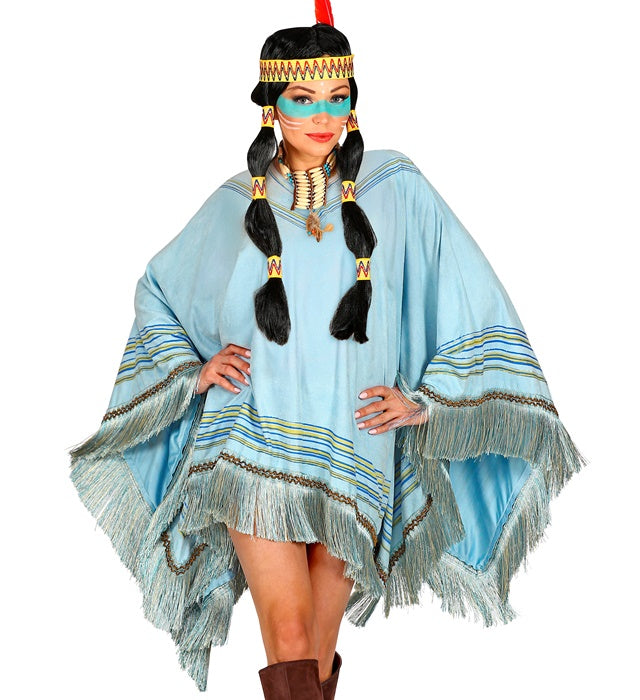 Azure Suede Look Poncho