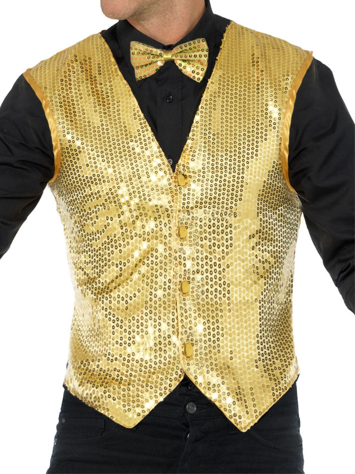 Sequin Waistcoat Gold Adult Costume Accessory 4