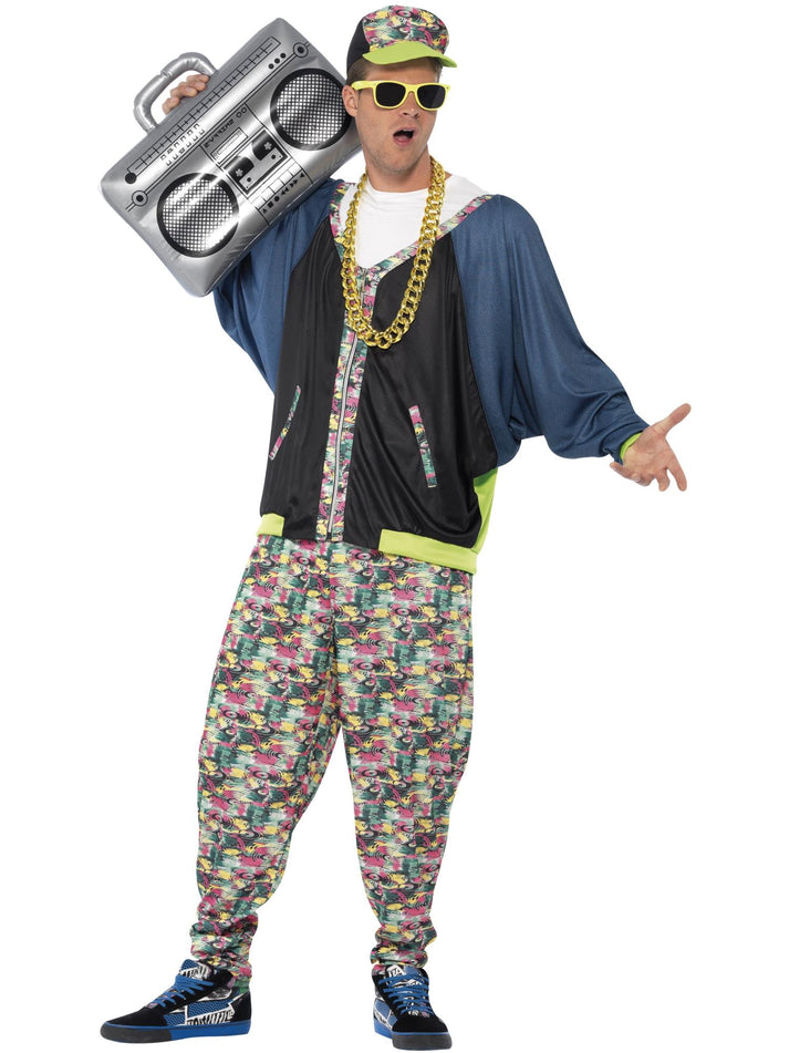 80s Hip Hop Costume Adult Vanilla Ice Style Jacket Trousers And Hat