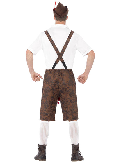 Brad Wurst Costume Adult Brown Lederhosen Shorts White Shirt and Brown Hat 4