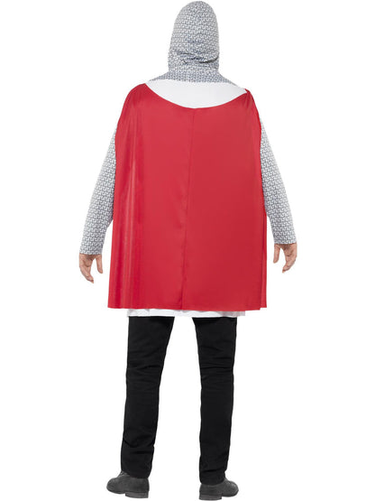 Knight Costume Adult White Top Attached Cape Belt Hood Outfit 4