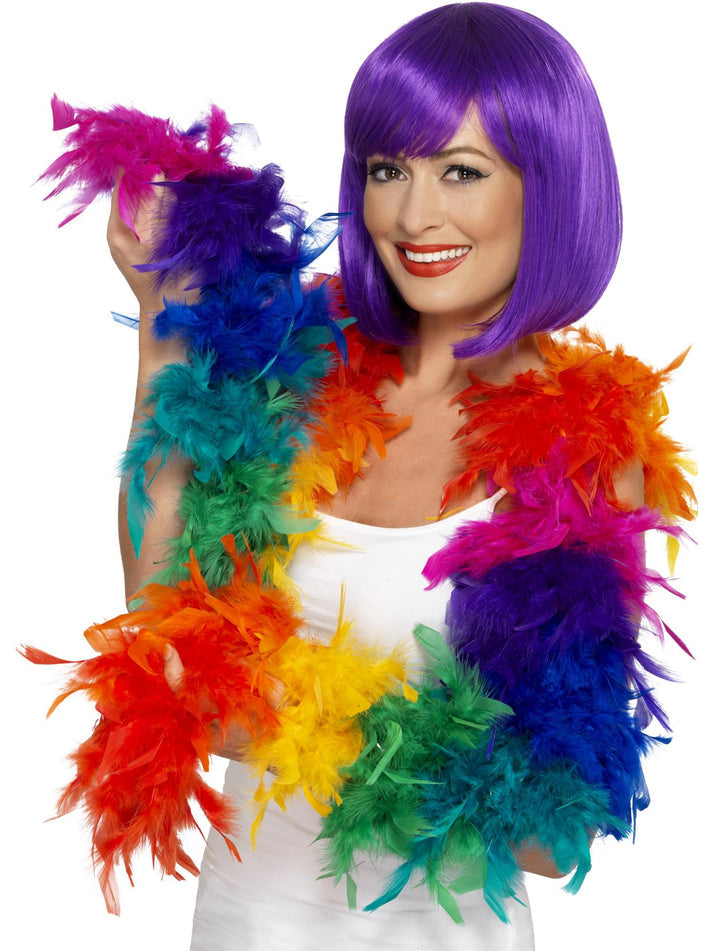 Deluxe Boa Rainbow 180cm 80g Adult Costume Accessory