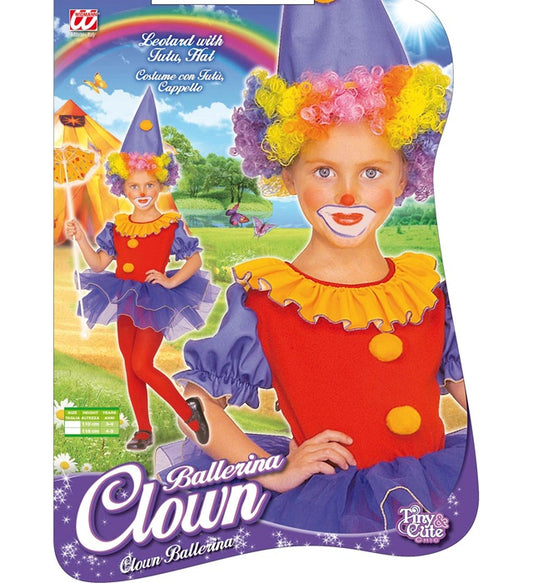 Ballerina Clown  Leotard With Tutu, Hat 