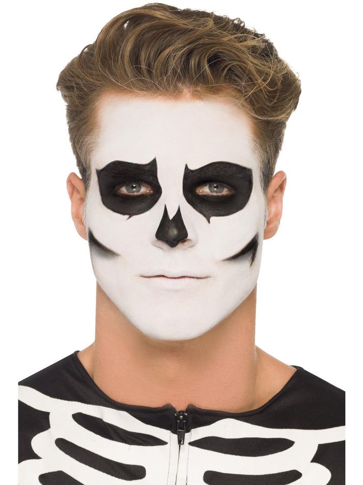 Glow In The Dark Skeleton Kit 3 Colour Facepaints GID Sachet Crayon Sponge Brush