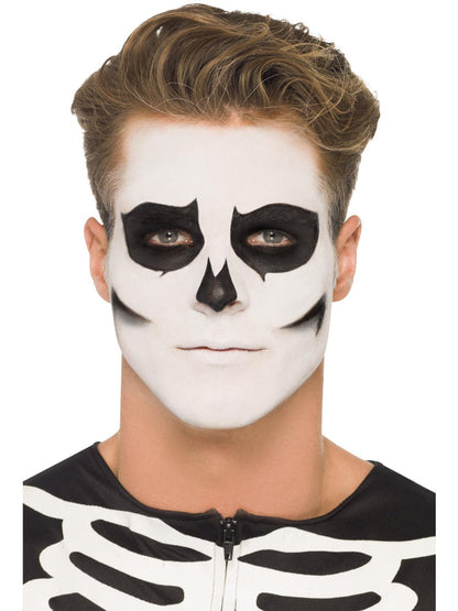 Glow In The Dark Skeleton Kit 3 Colour Facepaints GID Sachet Crayon Sponge Brush 5