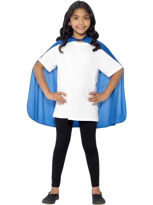 Superhero Cape Kids Blue Mid Length Costume Accessory 2