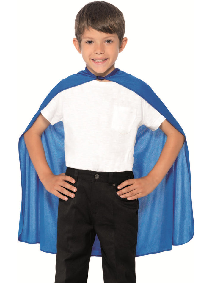 Cape Kids Blue Mid Length Superhero Costume Accessory