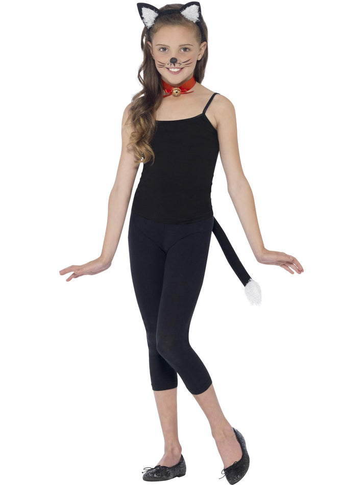Cat Kit Black Ears Collar and Tail Kids Instant Costume 1