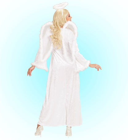 Heavenly Angel Velvet  Dress With Feather Trim, Wings, Halo 