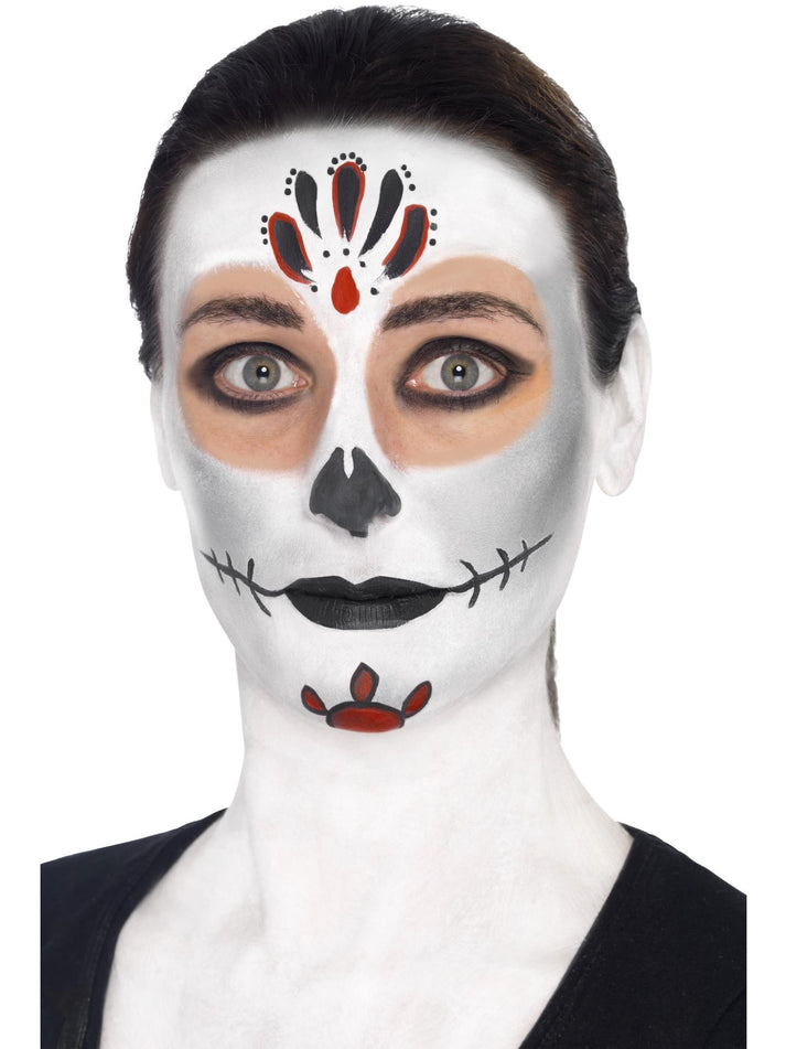 Day Of The Dead Make Up Kit Face Paints Face Tattoo Gem Stickers Crayon Applicators