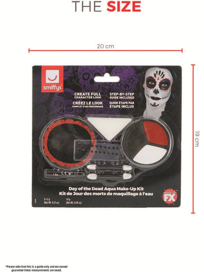 Day of The Dead Make Up Kit Face Paints Tattoo Gem Stickers Crayon Applicators 11