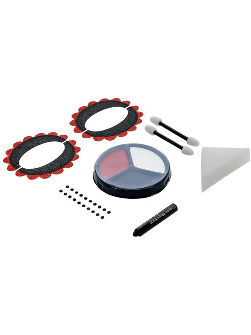 Day of The Dead Make Up Kit Face Paints Tattoo Gem Stickers Crayon Applicators 8
