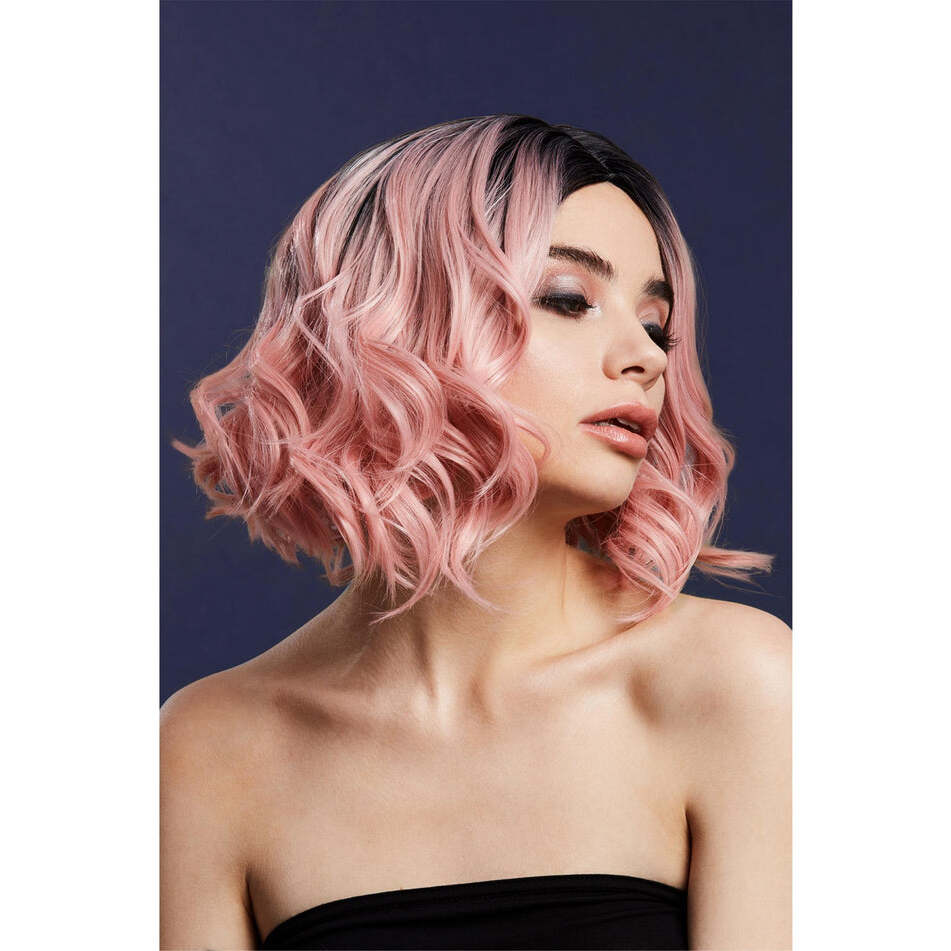Fever Kourtney Wig Baby Pink Two Toned Blend Curls Long Bob Centre Parting 30cm 1