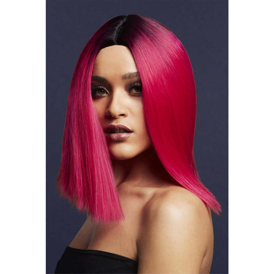 Fever Kylie Wig Two Toned Blend Magenta Long Straight Bob Centre Parting 37cm 1
