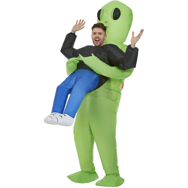 Inflatable Alien Abduction Costume Green All in One Self Inflating Fan 1