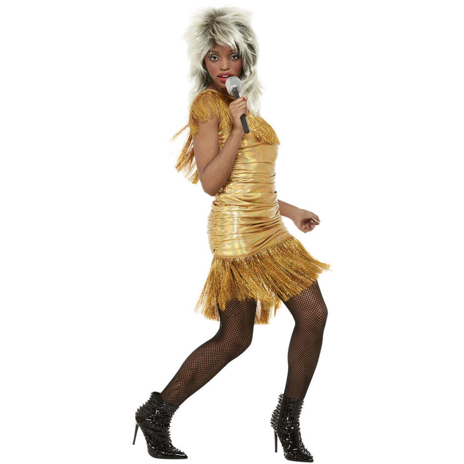 Simply The Best Legend Tina Costume Gold Short Dress with Gold Fringing 1