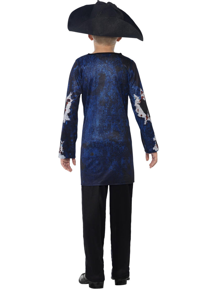 Deluxe Jolly Rotten Pirate Kids Blue Sublimation Top And Trousers Black Hat