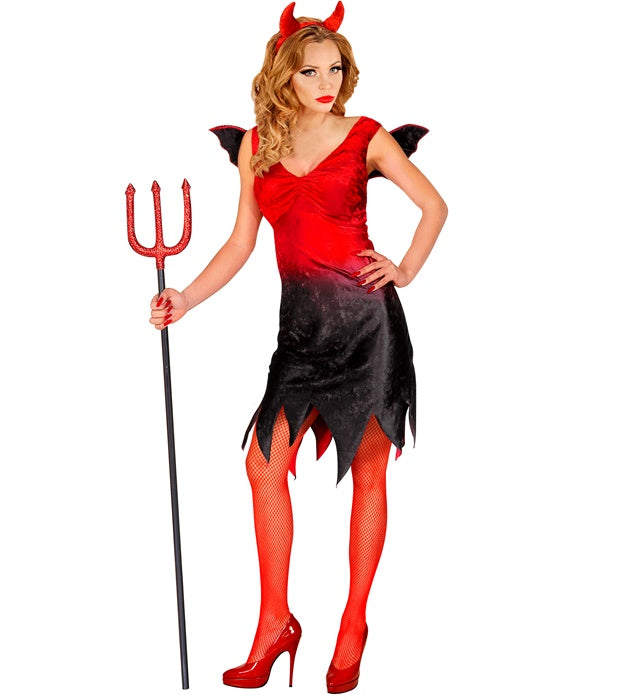 Devil Lady  Dress With Wings, Horns 