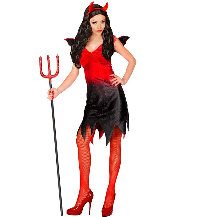 Devil Lady  Dress With Wings, Horns 