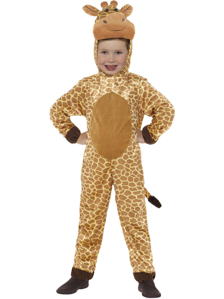 Giraffe Costume Kids Brown with Hooded Jumpsuit and Tail