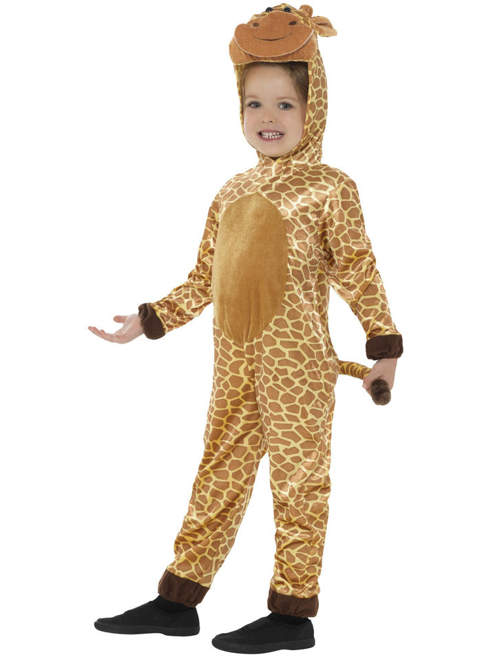 Giraffe Costume Kids Brown with Hooded Jumpsuit and Tail 2