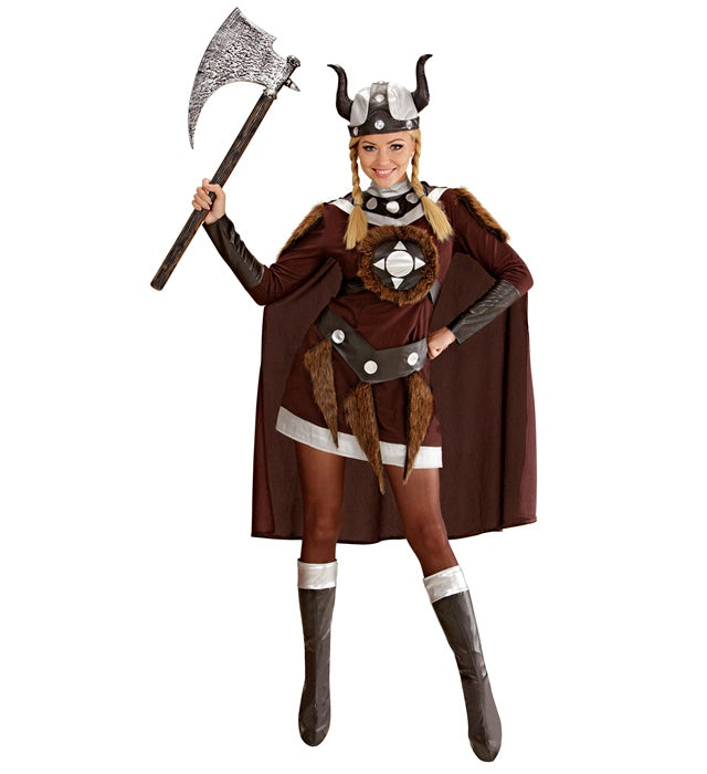 Viking Viktoria  Dress, Belt, Helmet, Boot Covers, Cape 