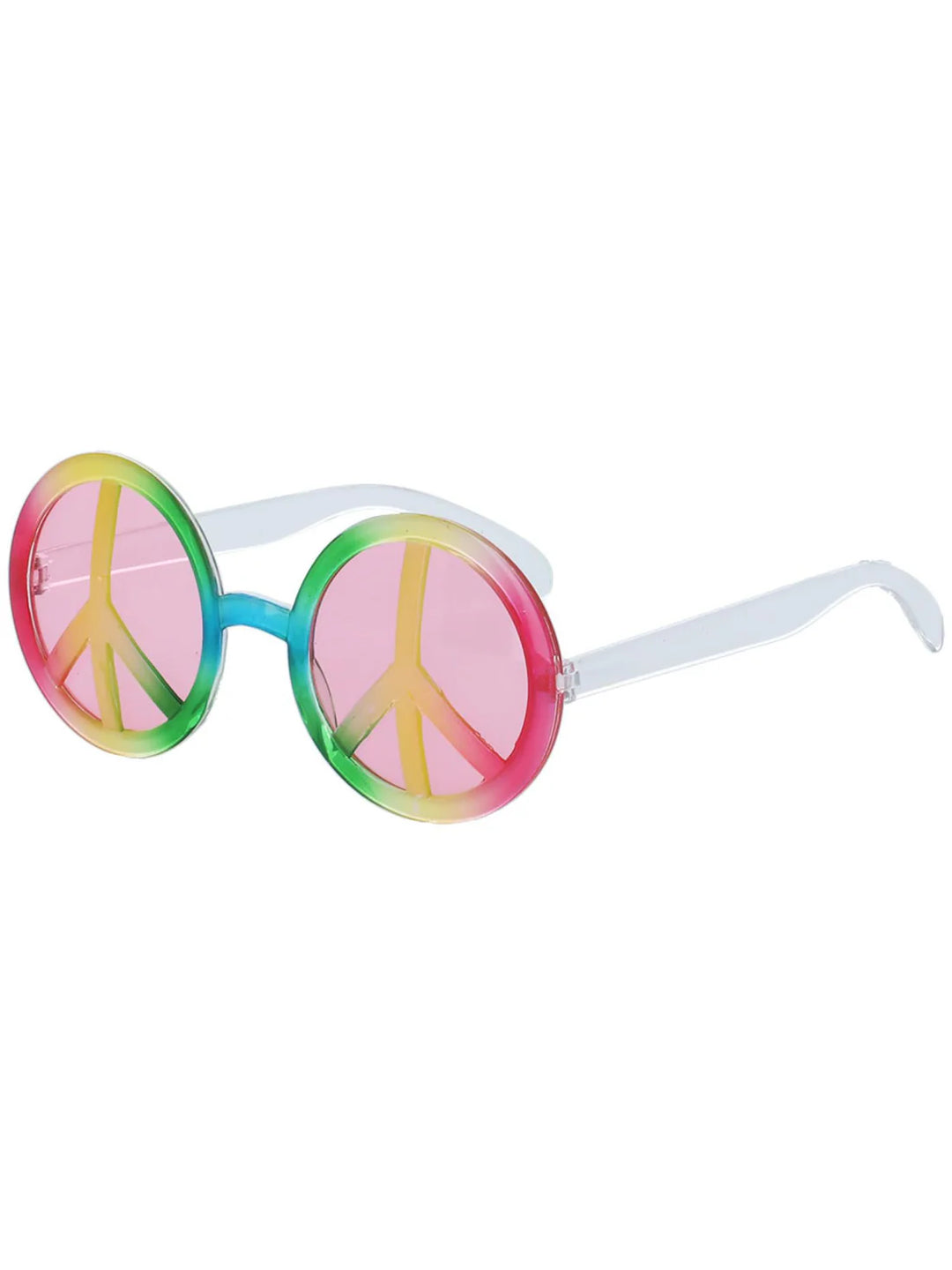 Hippie Specs Adult Rainbow Peace Symbol 60s Costume Glasses