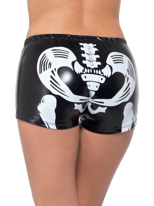 Fever Miss Skeleton Whiplash Hotpants Black