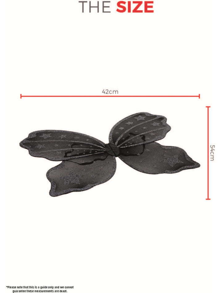 Dark Botanicals Butterfly Wings 42cm Black Child Halloween Costume Accessory 3