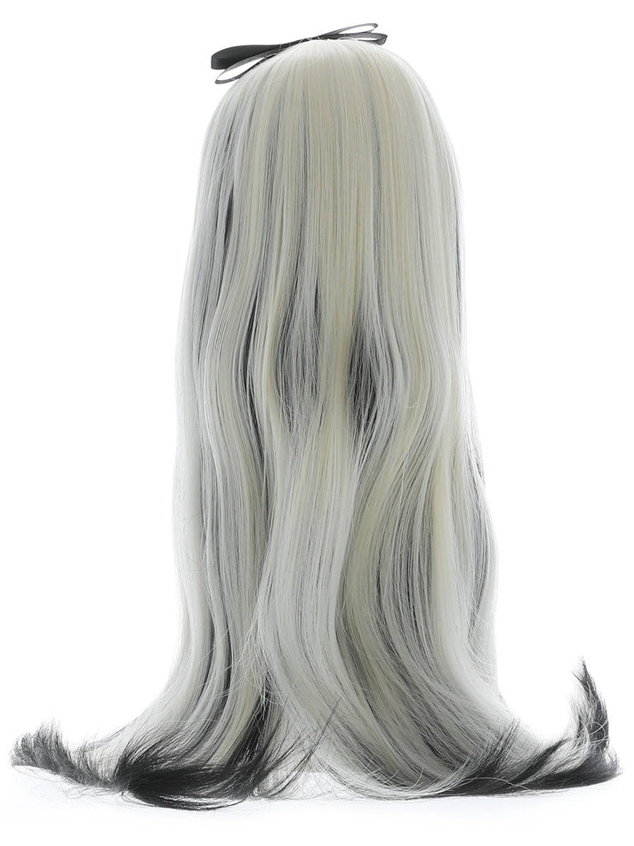 Deluxe Gothic Alice Wig Adult Blonde and Black with Headband 8