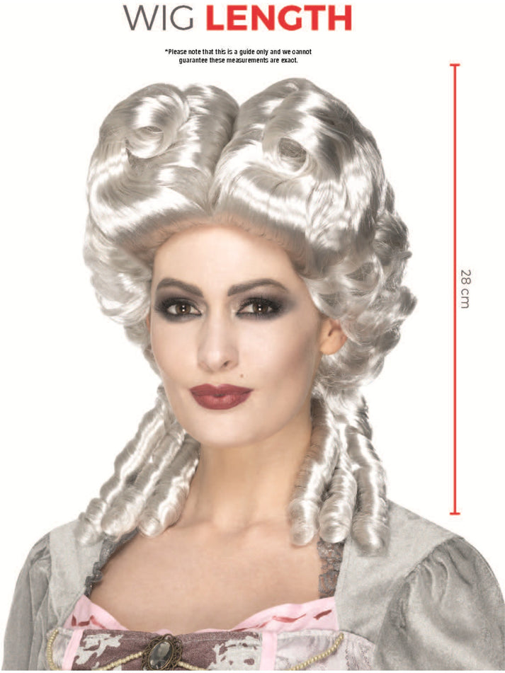 Deluxe Marie Antoinette Wig White Adult Masquerade Costume Hair