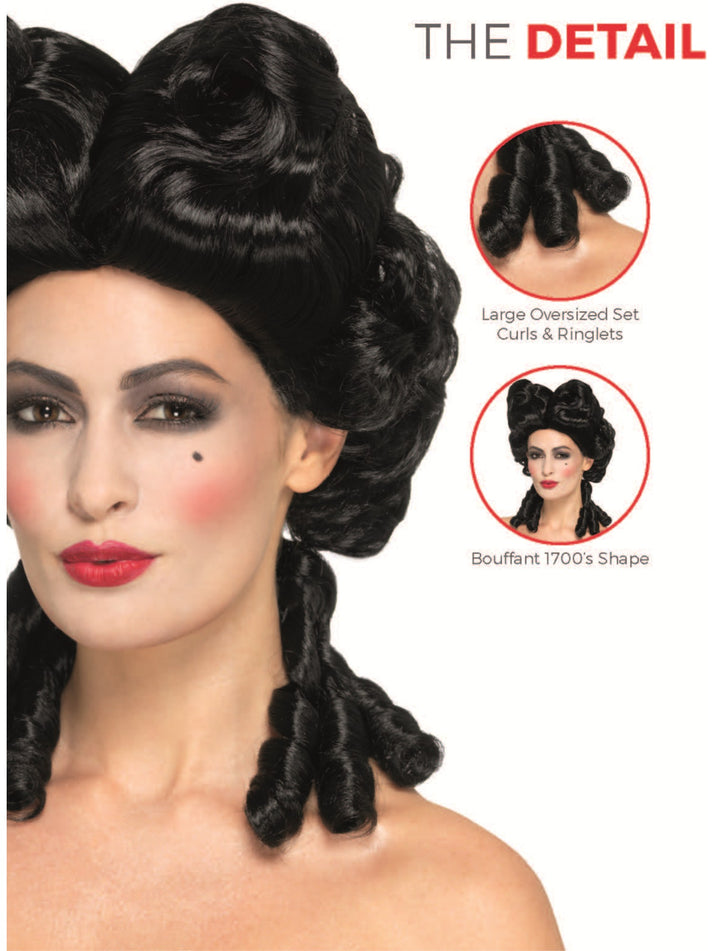 Deluxe Gothic Baroque Adult Black Carnival Of The Damned Wig