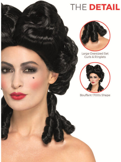 Deluxe Gothic Baroque Adult Black Carnival Of The Damned Wig 3