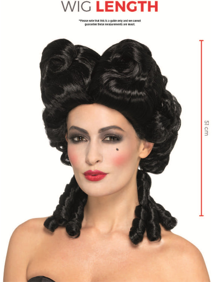 Deluxe Gothic Baroque Adult Black Carnival Of The Damned Wig