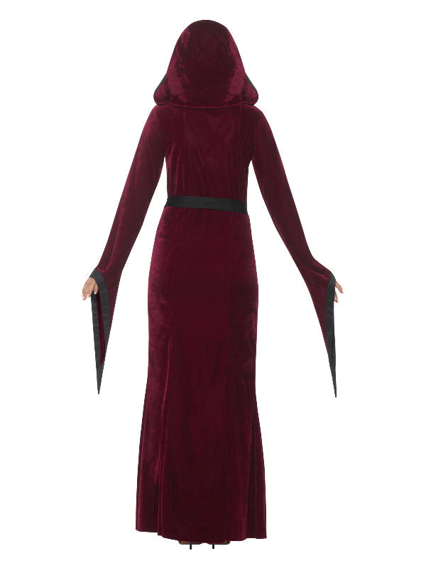 Medieval Vampiress Costume Red Hooded Dress and Belt 3