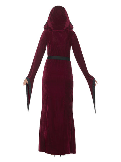 Medieval Vampiress Costume Red Hooded Dress and Belt 3
