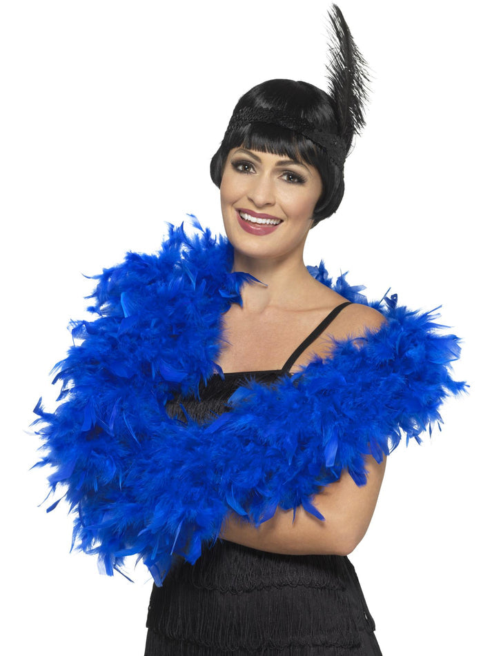 Deluxe Boa Fluffy Blue 180cm Long 80g Adult Costume Accessory 1
