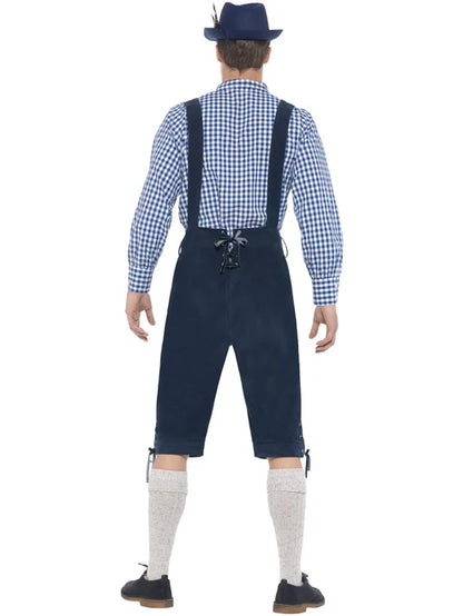 Traditional Rutger Bavarian Costume Deluxe Adult Blue Lederhosen Shirt 3