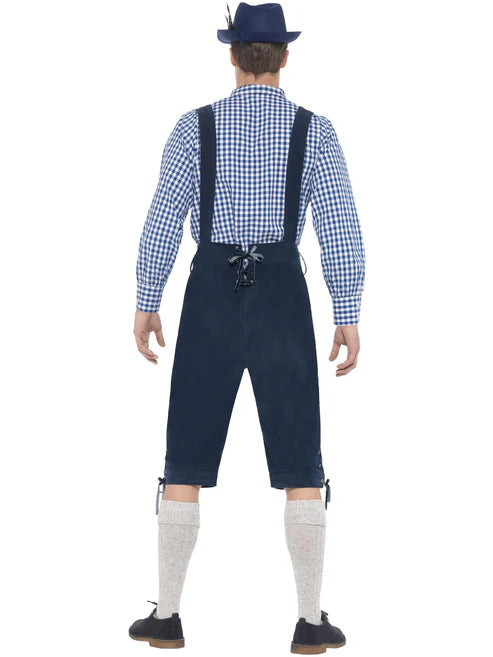 Traditional Rutger Bavarian Costume Deluxe Adult Blue Lederhosen Shirt