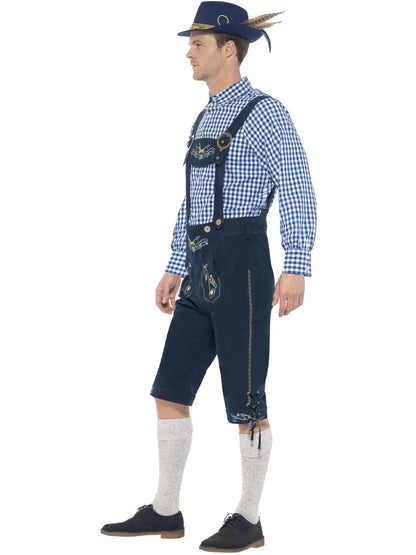 Traditional Rutger Bavarian Costume Deluxe Adult Blue Lederhosen Shirt 2