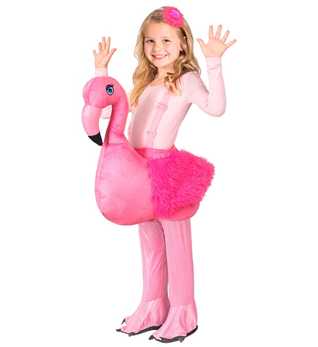 Flamingo  Ride-On Costume With Adjustable Braces, Headpiece 