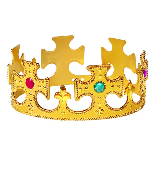 Gold King Crown With Gems