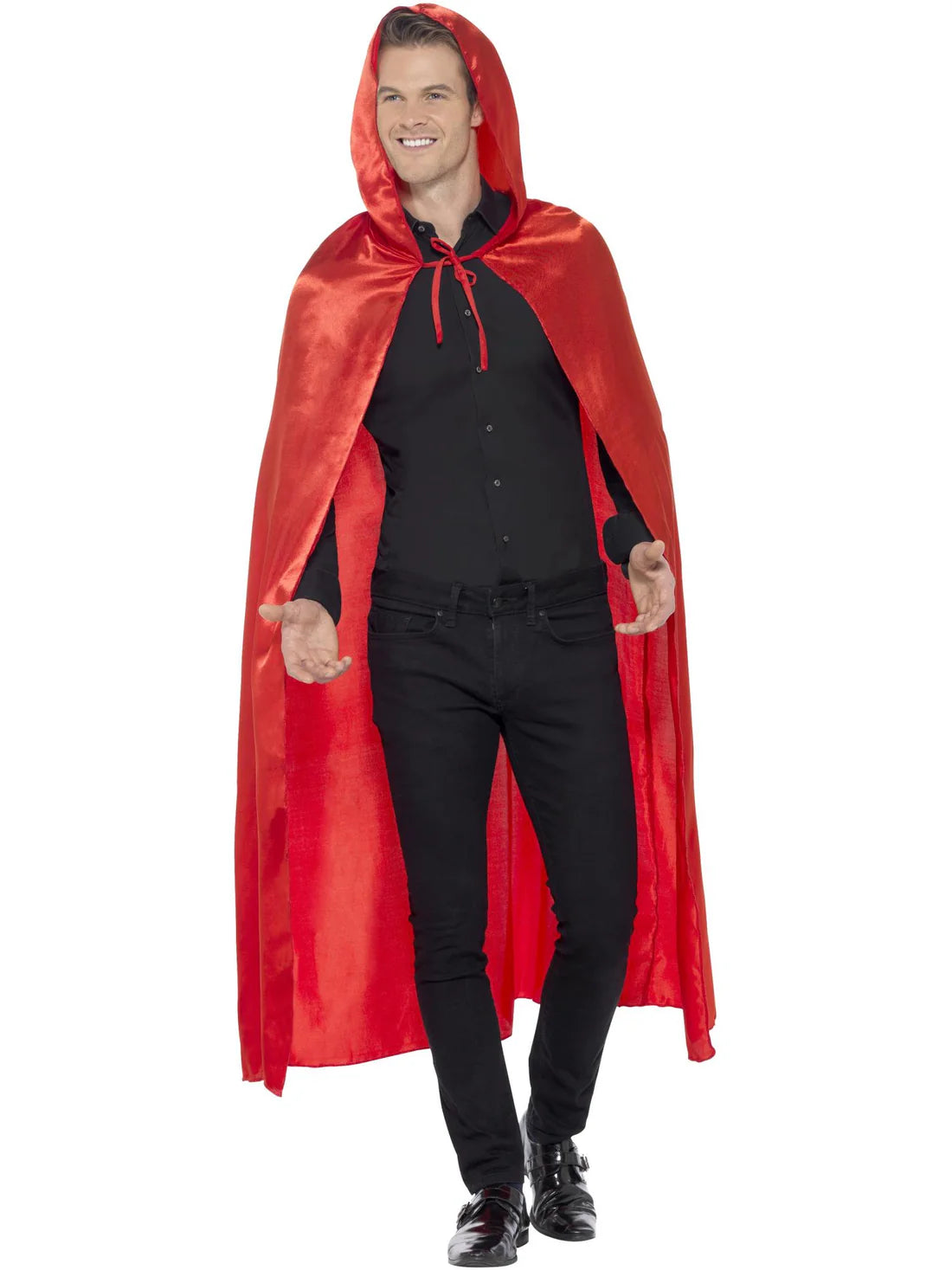 Satin Hooded Cape Adult Red Riding Hood Fairy Tale Costume Accessory 2