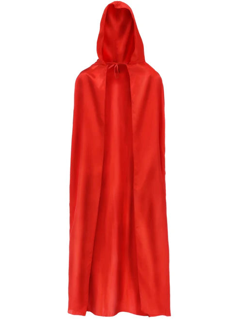 Satin Hooded Cape Adult Red Riding Hood Fairy Tale Costume Accessory