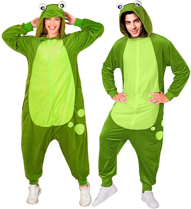 Plush Onesie Frog  Hooded Jumpsuit 