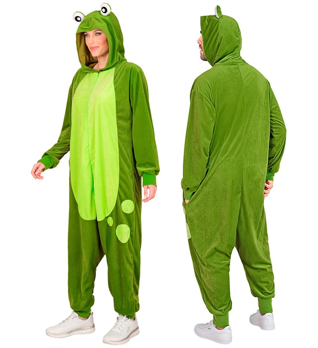 Plush Onesie Frog  Hooded Jumpsuit 