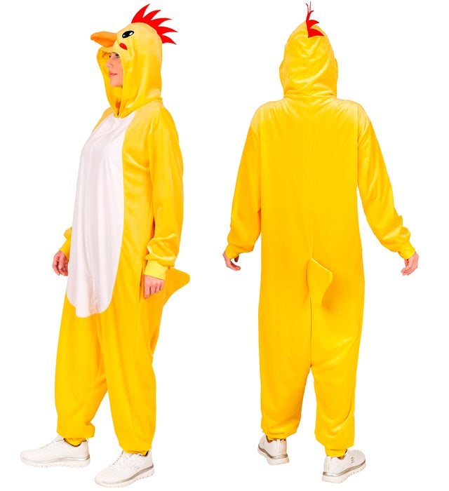 Plush Onesie Chick  Hooded Jumpsuit 